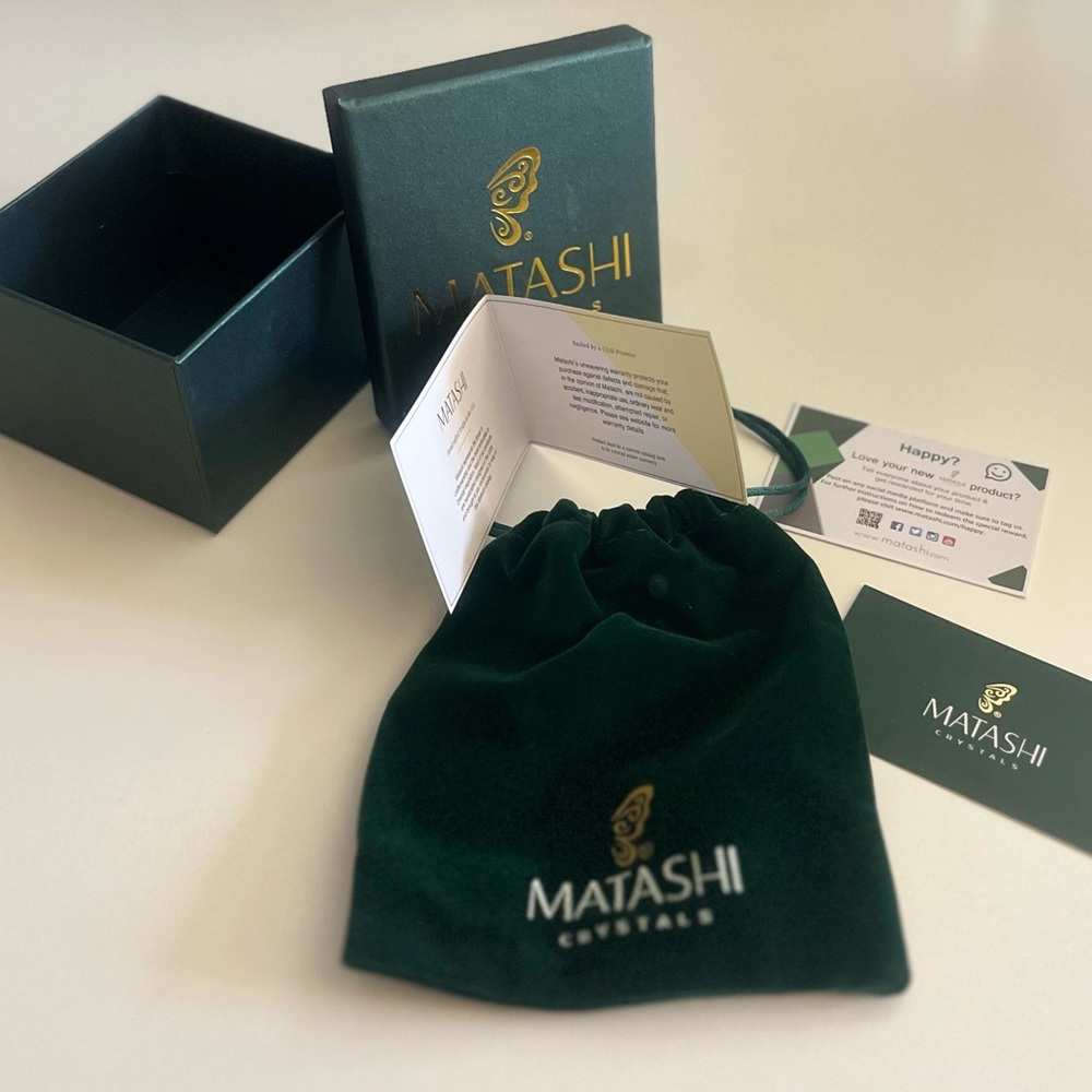 🗽Green Ornament figurines Decorations Box + Velvet Pouch and Tags